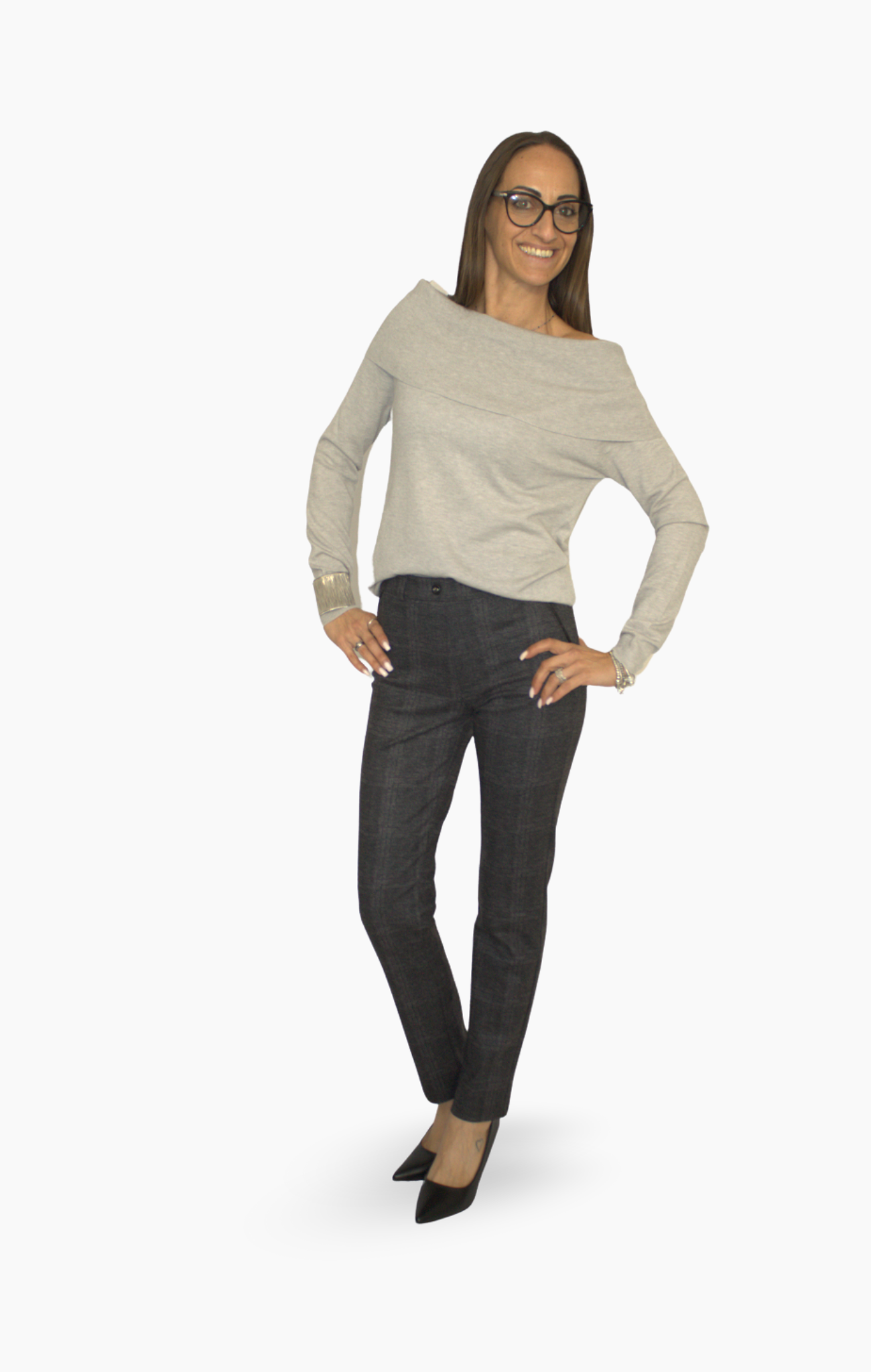 Pantalone dritto quadretto Via Stendhal