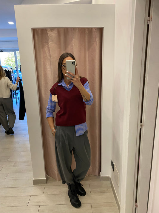 Gilet in maglia scollo a V TF