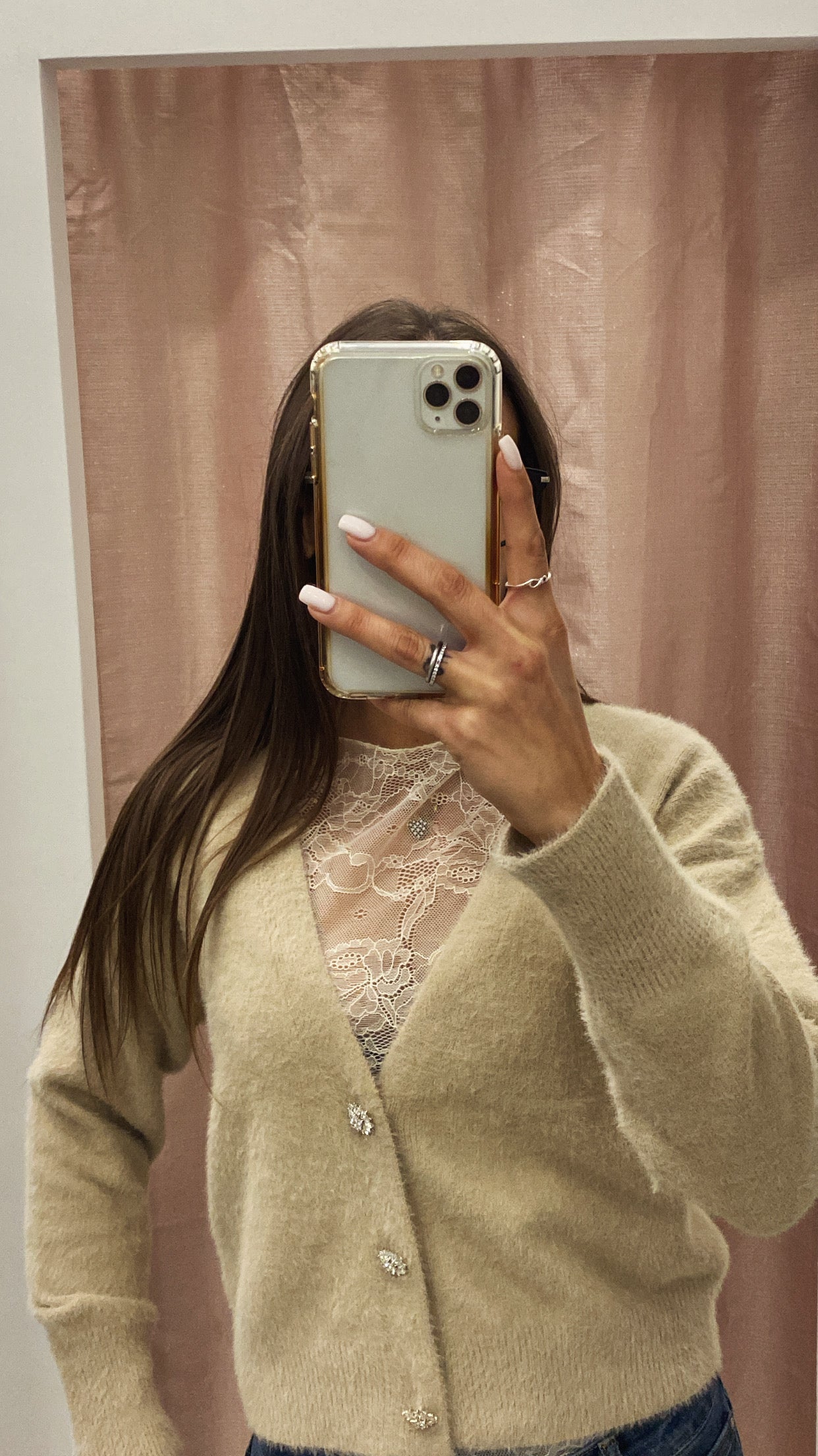 Cardigan Bottone Gioiello