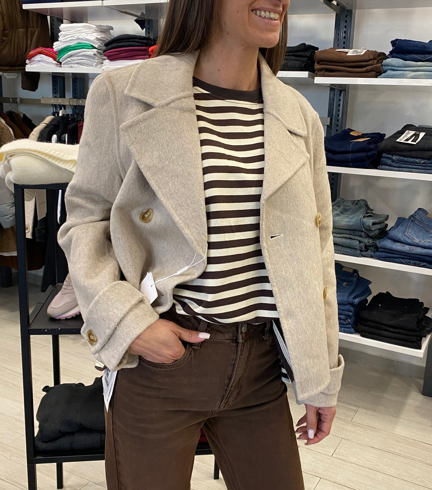 Cappottino corto doppio petto PinkPepper