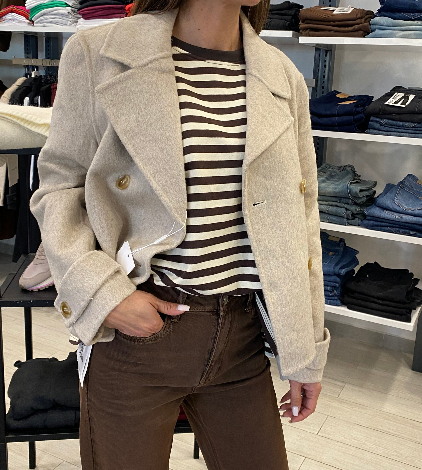 Cappottino corto doppio petto PinkPepper