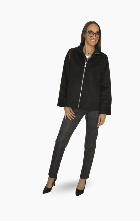 Giacca cappotto corto con zip STH