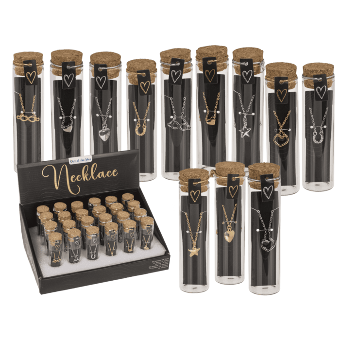 Collana in bottiglia di vetro