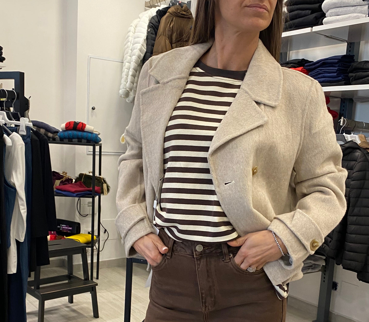 Cappottino corto doppio petto PinkPepper