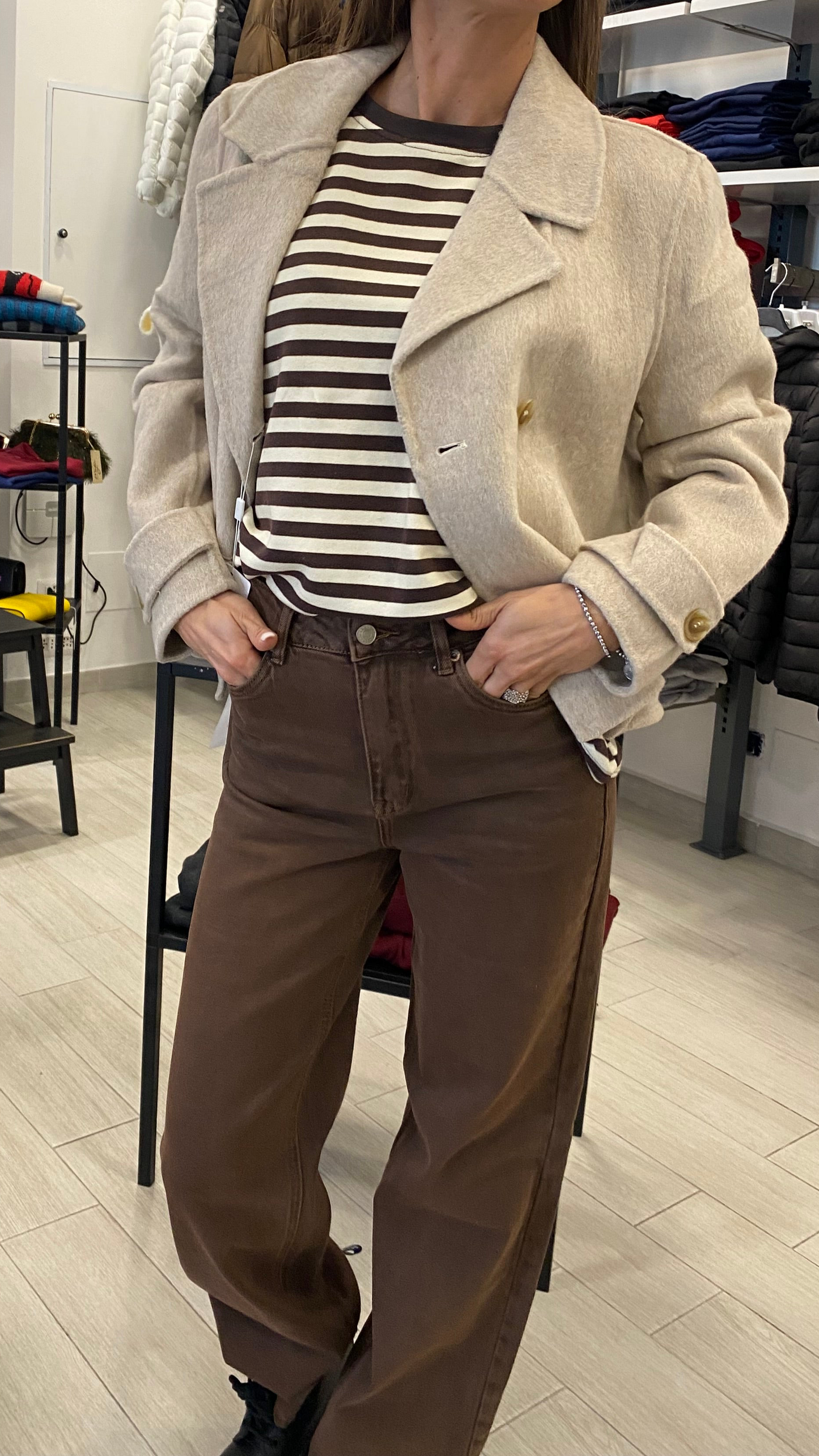 Cappottino corto doppio petto PinkPepper