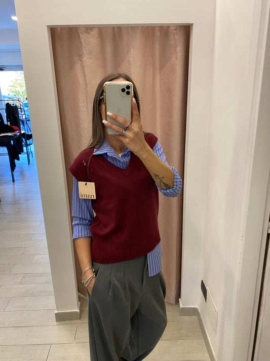 Gilet in maglia scollo a V TF