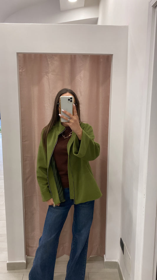 Giacca cappotto corto con zip STH