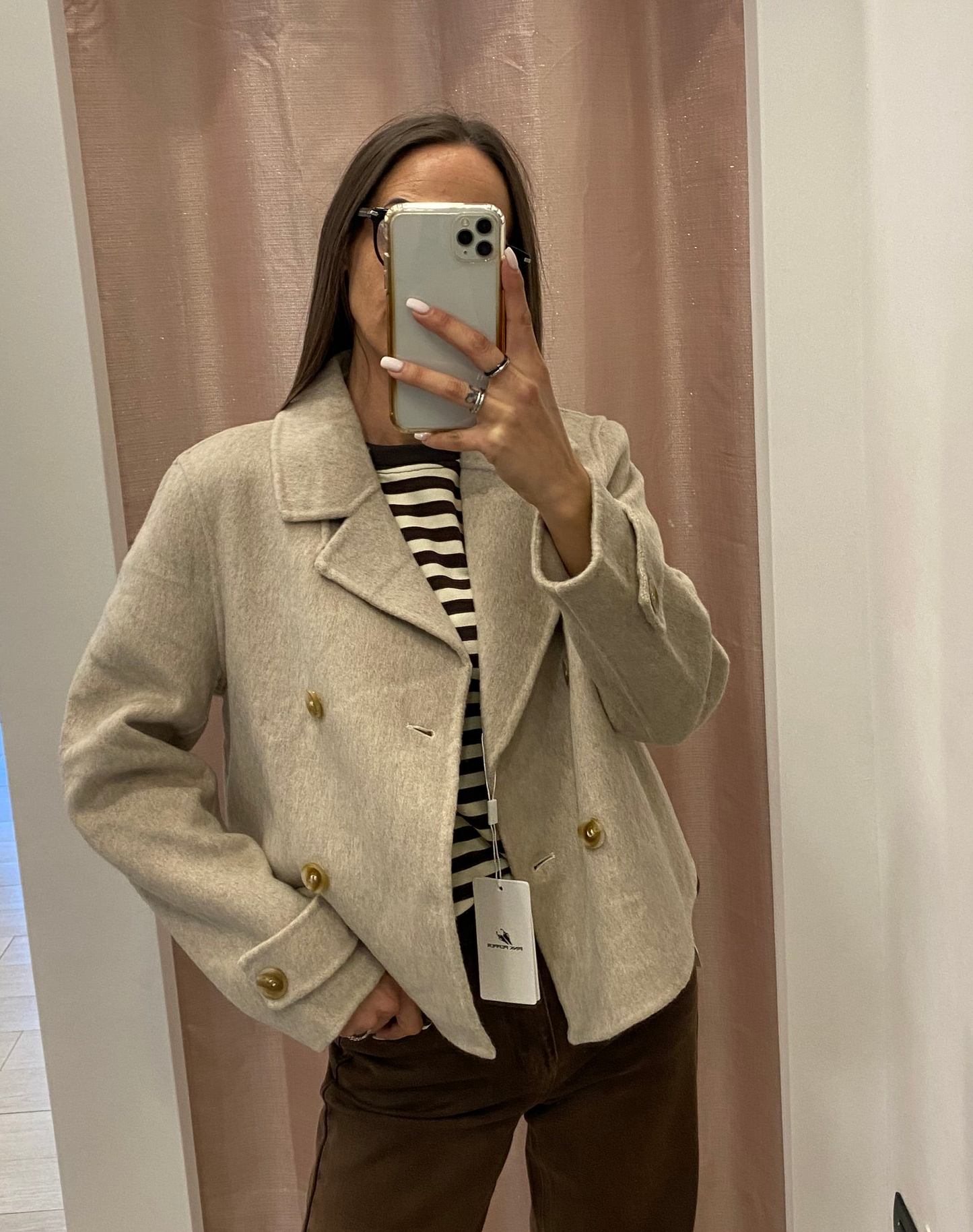 Cappottino corto doppio petto PinkPepper